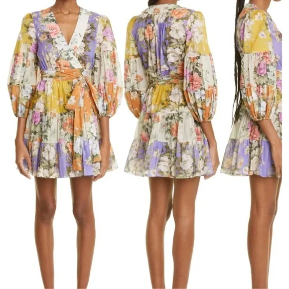 Zimmermann Floral Patchwork Midi Dress - Multicolor - Picture 5 of 6